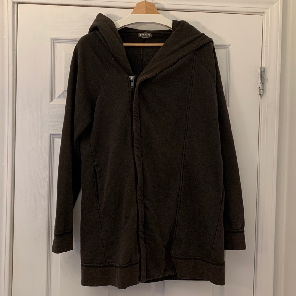 Like New H&M Long Hoodie With Off Center Zip